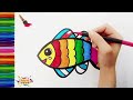 How to draw a pleasant fish and a rainbow of color for children 🐟 How to draw cute fish 🐟🌈