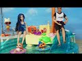 LOL Punk Boi Family Barbie Pool  Routine with LOL Vacay Baby Family