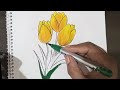 How to draw tulip flower ll step by step drawing