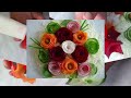 How to quickly make flowers from vegetables, decorating dishes.