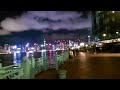 Sweltering evening, cold beer. Hung Hom promenade, Hong Kong.