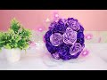 How to Make a Bouquet of Roses from Satin Ribbons | Bouquet for Valentine's Day