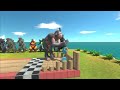 Escape from Falling Spikes and Godzilla - Animal Revolt Battle Simulator