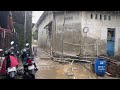 Super heavy rain accompanied by lightning in the villages of Tangerang City, Indonesia. ASMR