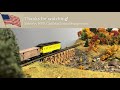 N Scale Civil War era model railroad layout - USMRR 'Scout' pulls 27 cars