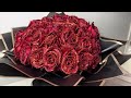 How to make a glitter rose bouquet 🌹 how to wrap flower bouquet