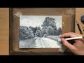 Landscape Drawing in Graphite Pencil Step by Step