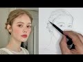 How to draw a portrait using Loomis method | 3/4 VIEW | drawing portrait