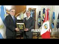 Carlos Alberto CHOCANO BURGA Embajador del Perú visita protocolar a PFA jefe Crio. Gral. Luis ROLLE.