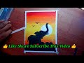 Elephant Sunset scenery drawing with Oil Pastels for beginners - step by step/How to draw a Sunset