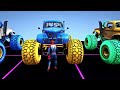 GTA V Mega Ramp On Monster truck, Jets and Boats By Trevor and Friends Stunt Map Racing Challenge