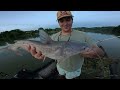 We Pulled A MONSTER CATFISH Off This SUNKEN BARGE!