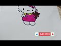 Hello Kitty Drawing Tutorial 🩷| With Teddy Bear |#laibaasif786 #kitty #teddybear #drawing  #tutorial