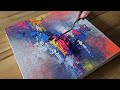 Easy Acrylic Painting Technique  / Merging Colors Using Spomge / Colorful Abstract Painting