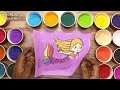 Mermaid Sand Painting Coloring For Kids And Toddlers || Colored Sand Painting Cute Mermaid