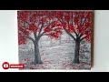 Pintura de floresta vermelha vibrante | Painting acrílic colors