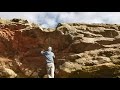 Climbing on an Overhang Down Ravenscraig Beach