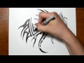 How to Draw a Tribal Dragon Tattoo Design - Sketch 3