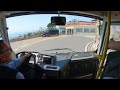 Bus drive in narrow cliff road, 4K