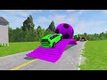 TRANSPORTING PIXAR CARS & FRUITS WITH COLORED & JOHN DEERE vs CLAAS vs TRACTORS - BeamNG.drive