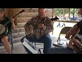 Bluegrass music on the porch at the AgriCultural in Boerne, TX - October 13, 2018