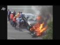 Evil People Put a Man Under a Car on Fire