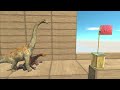 Dinosaur speed race. Zigzag mountain running down course! | Animal Revolt Battle Simulator