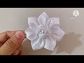 Ribbon flower making - how to make satin flower easy - Satin ribbon flower making easy - DIY Flower