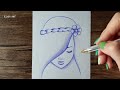 how to draw easy girl step by step | ball pen art works | easy pen drawing