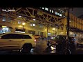 Heavy Rain & Thunderstorm Lightning in Chicago Walking Tour | Umbrella Binaural Rain Sounds| ASMR 4K