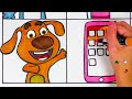 How to Draw My Talking  Cat Tom Angela Ginger Smartphone and others- Magic Coloring Art for kids