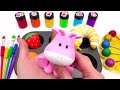 Satisfying Video l How to make Rainbow Lollipop Candy and 6 Slime Fruits into Playdoh Cutting ASMR