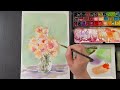 Step-by-Step how to paint the flowers/ Painting Process/ the subjects for intermediate