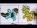 How to draw My little pony- Twilight Sparkle Rainbow Dash Rarity and others-Glitter painting