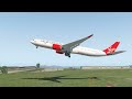 A330 VERY SMOOTH Landing and Go-around (mouse yoke) #swiss001landing