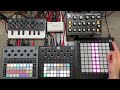 Circuit Combo. A Novation Dawless setup, external synths and midi controller routing