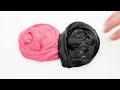 Pink vs Black - Mixing Makeup Eyeshadow Into Slime! Special Series 91 Satisfying Slime Video