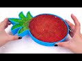 Satisfying Video l How to make Rainbow Slime Pineapple WITH Mixing Glitter from Mini Baths ASMR