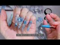 Nail ASMR | Ocean Blue Nails 🧊 How to Create Glass Cup Art! Nail Extensions