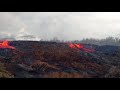 Kilauea eruption pahoehoe lava overflow on Makamae in Leilani Estates 4:50 PM May 30, 2018