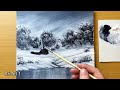 BEST Painting in 2023 / Winter in 2 Colors / Acrylic Painting