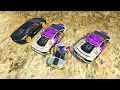 GTA V Epic New Stunt Race For Car Racing Superheroes ride on the bridge of Spider Mcqueen by Shark