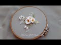 3D Jasmine Flowers Embroidery for Your Home. Dimensional Embroidery Beadwork