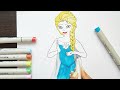 Elsa Drawing | Frozen Drawing Easy For Kids 👰🏻‍♀️✨🖍️