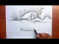 How to Draw Easy and Simple Landscape For Beginners with PENCIL//Easy Pencil Drawing for Beginners/2