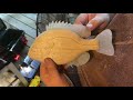 Bluegill wood carving. carving fins part 4 TL