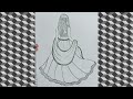 How to Draw a fashion Girl/Girls drawing Lehnga chunni design 👍😊 by Subhi jaiswal