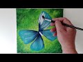 Como pintar uma linda Borboleta Azul / Acrylic painting