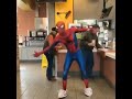 Spider-Man is dancing