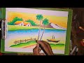 How to draw sunset drawing easy/How to draw sunset painting easy